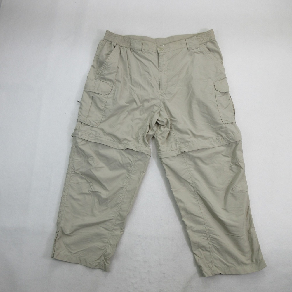 Columbia Men's Titanium Convertible Cargo Hiking Pants Beige XL Inseam 25